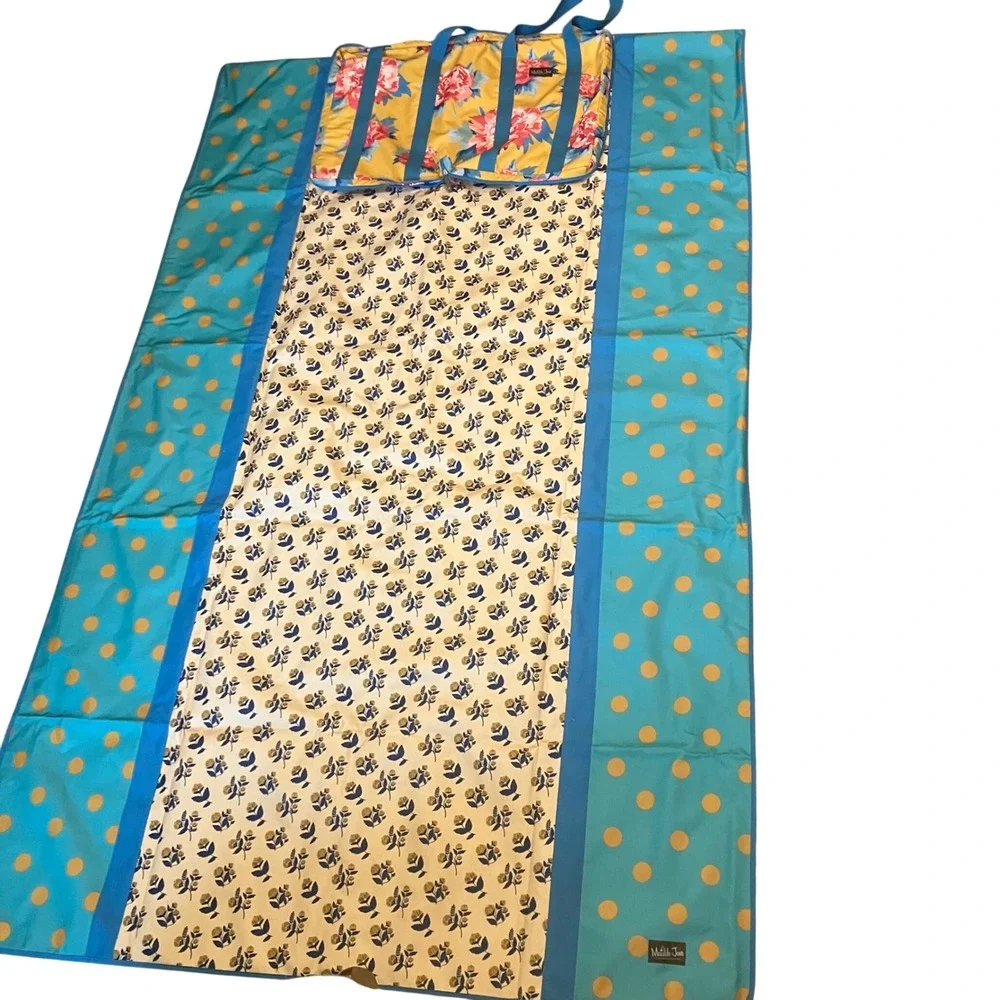 Matilda Jane Beach Bum Foldable Picnic Blanket Tote Bag Yellow Turquoise Travel